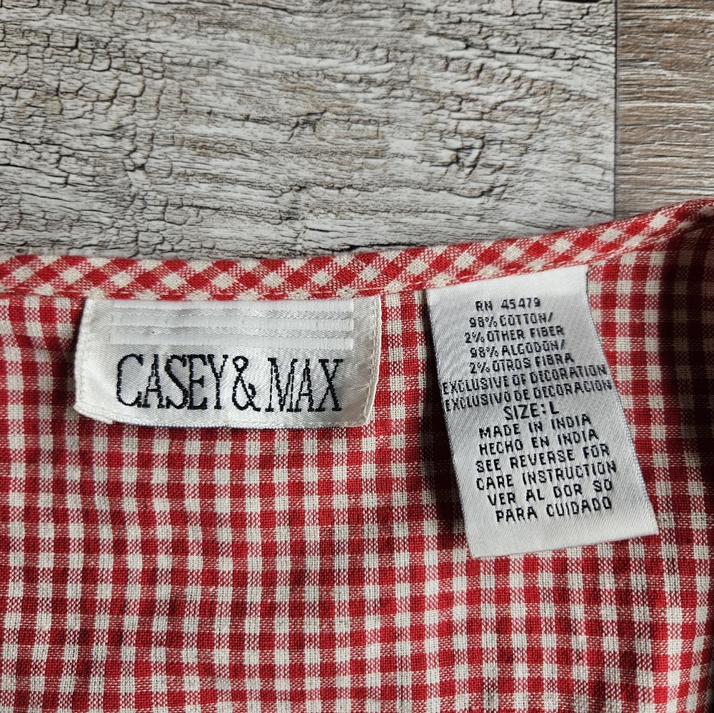 Casey & Max Vintage Women's Vest Size Large Cats In Garden Bird Bath Embroidery - Picture 2 of 14